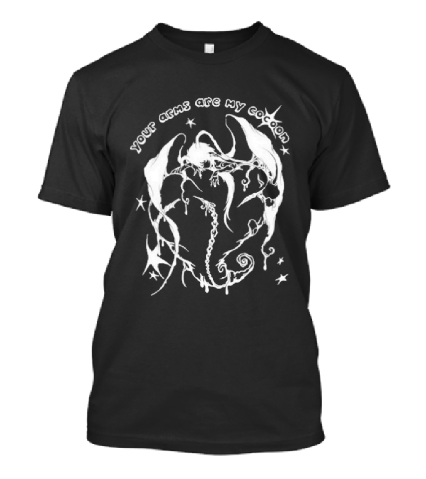 Your Arms Are My Cocoon With Abstract Floral Swirls And Stars T-Shirt