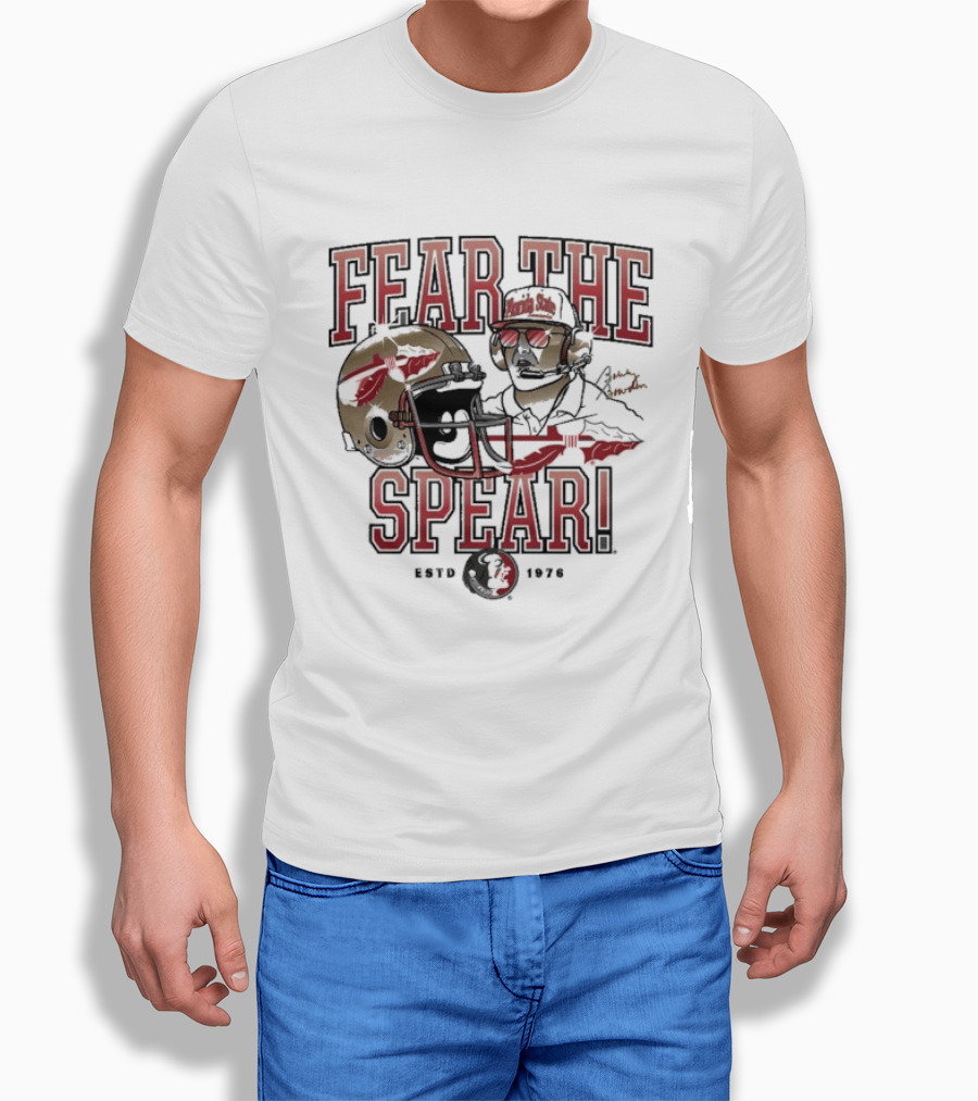 Fear The Spear Bobby Bowden Florida State Seminoles Est 1976 T-Shirt