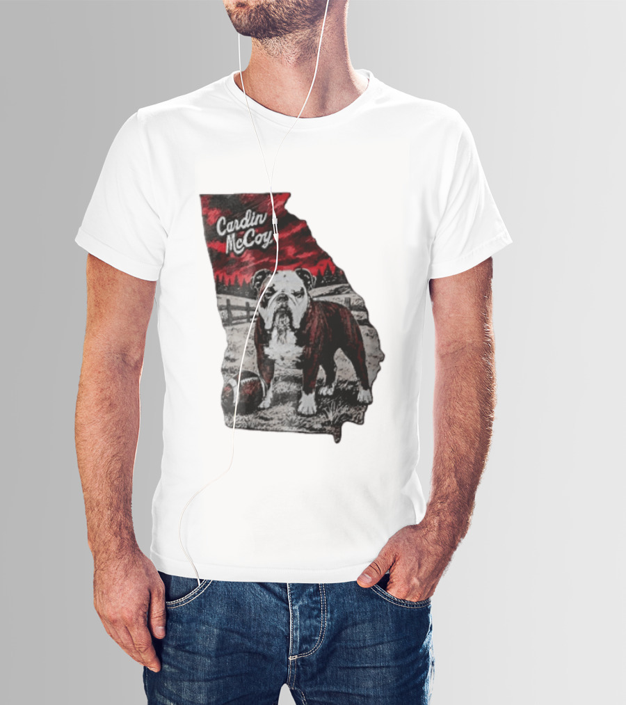 Cardin McCoy Georgia Bulldog Football Landscape T-Shirt