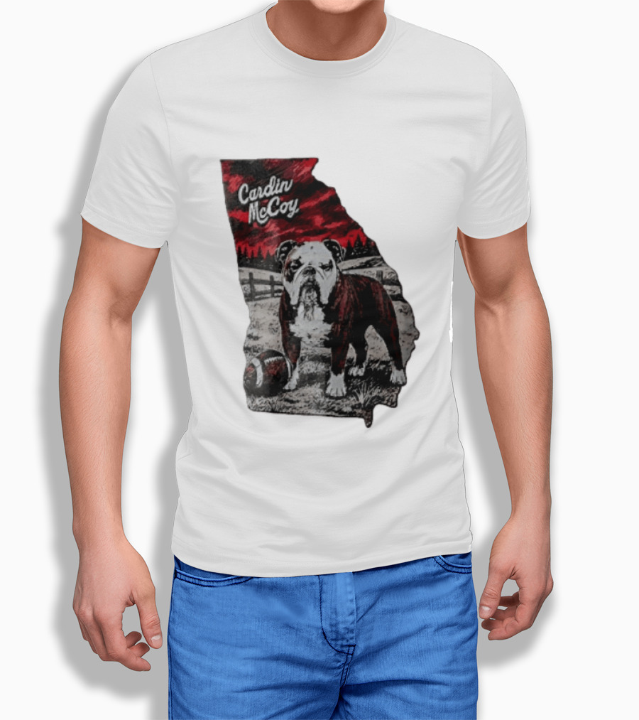 Cardin McCoy Georgia Bulldog Football Landscape T-Shirt