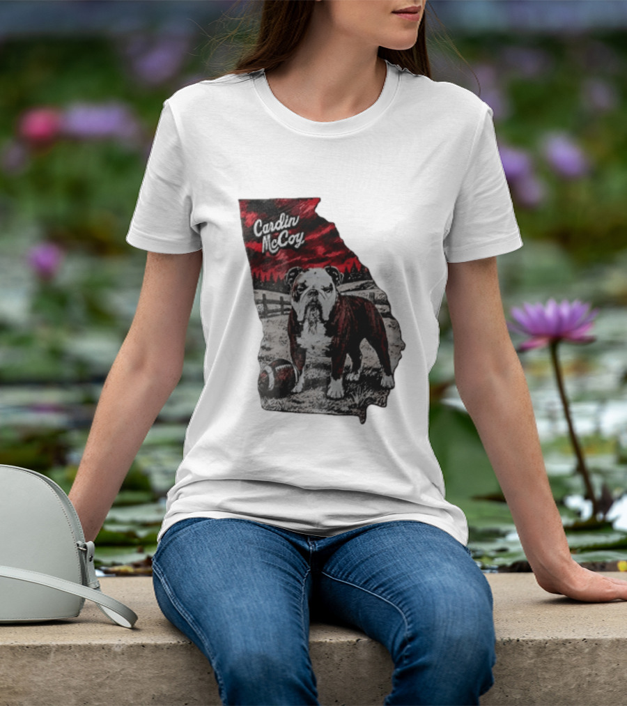 Cardin McCoy Georgia Bulldog Football Landscape T-Shirt