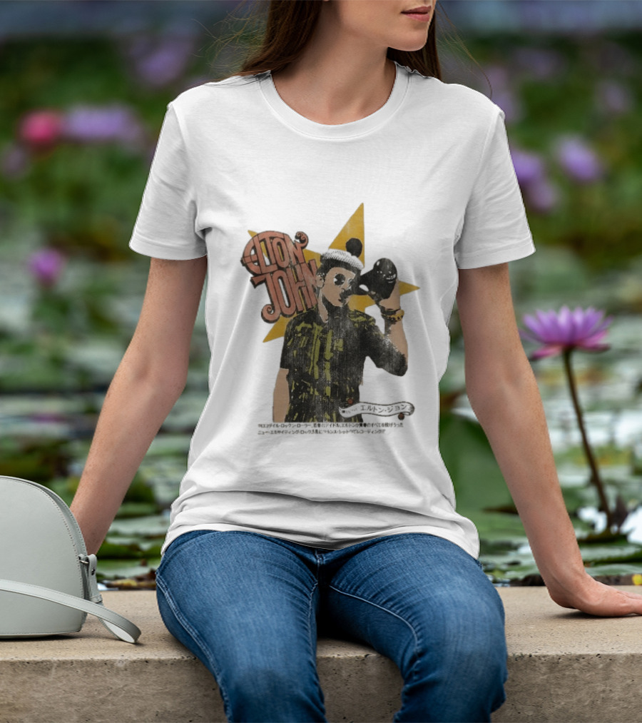 Elton John Saturday Nights Alright For Fighting Retro Style Japanese T-Shirt
