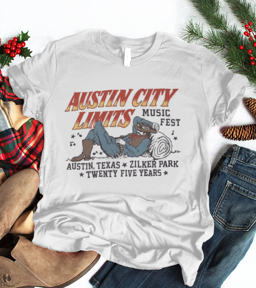 Austin City Limits Music Fest 25 Years Cowboy At Zilker Park 2026 T-Shirt
