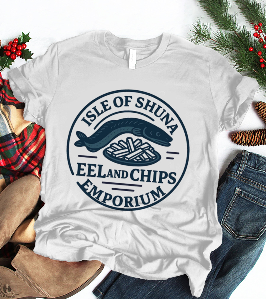 Isle Of Shuna Eel And Chips Emporium Retro Seal T-Shirt