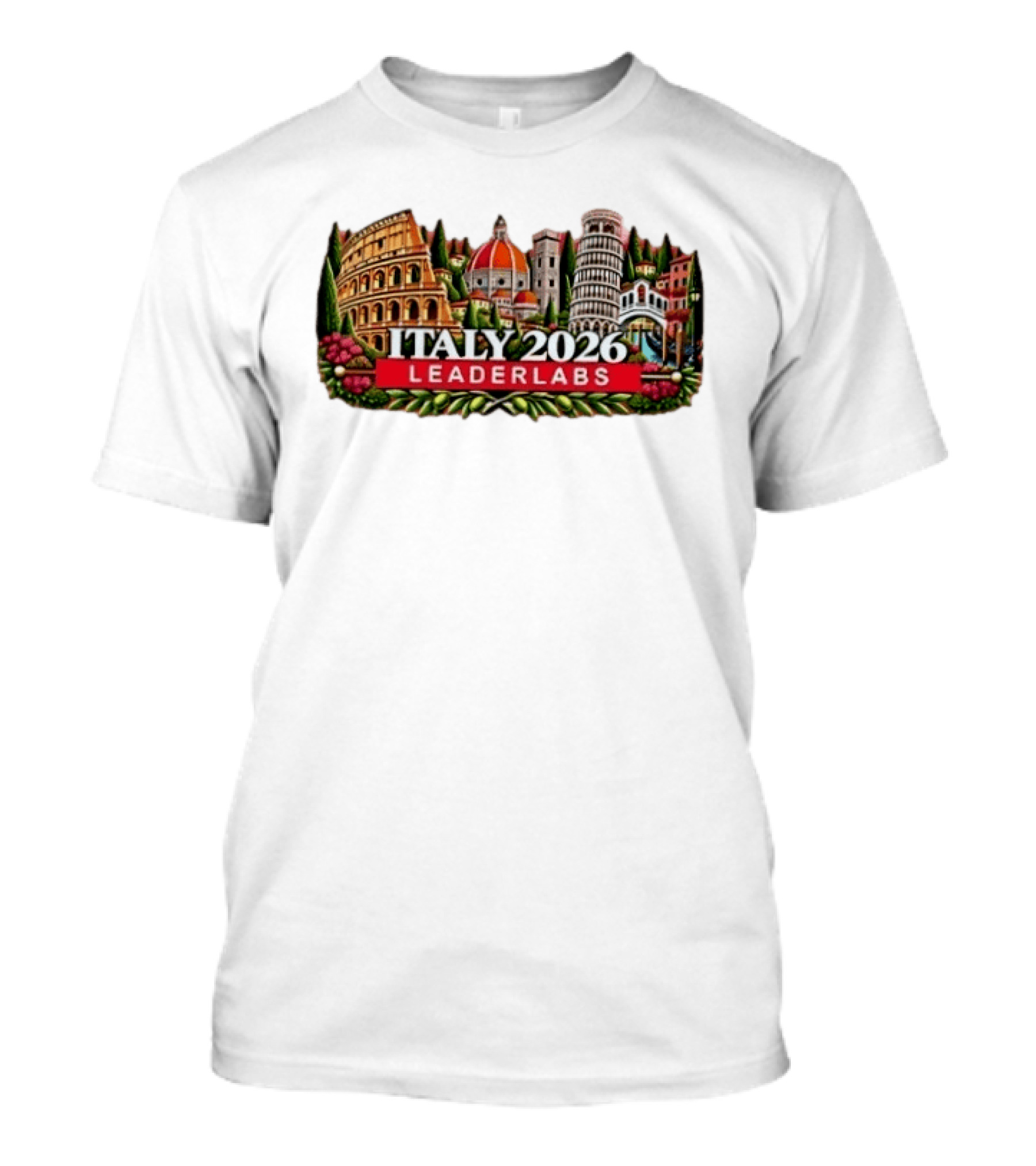 Italy 2026 Leaderlabs Colosseum Florence Pisa Venice Landmarks T-Shirt