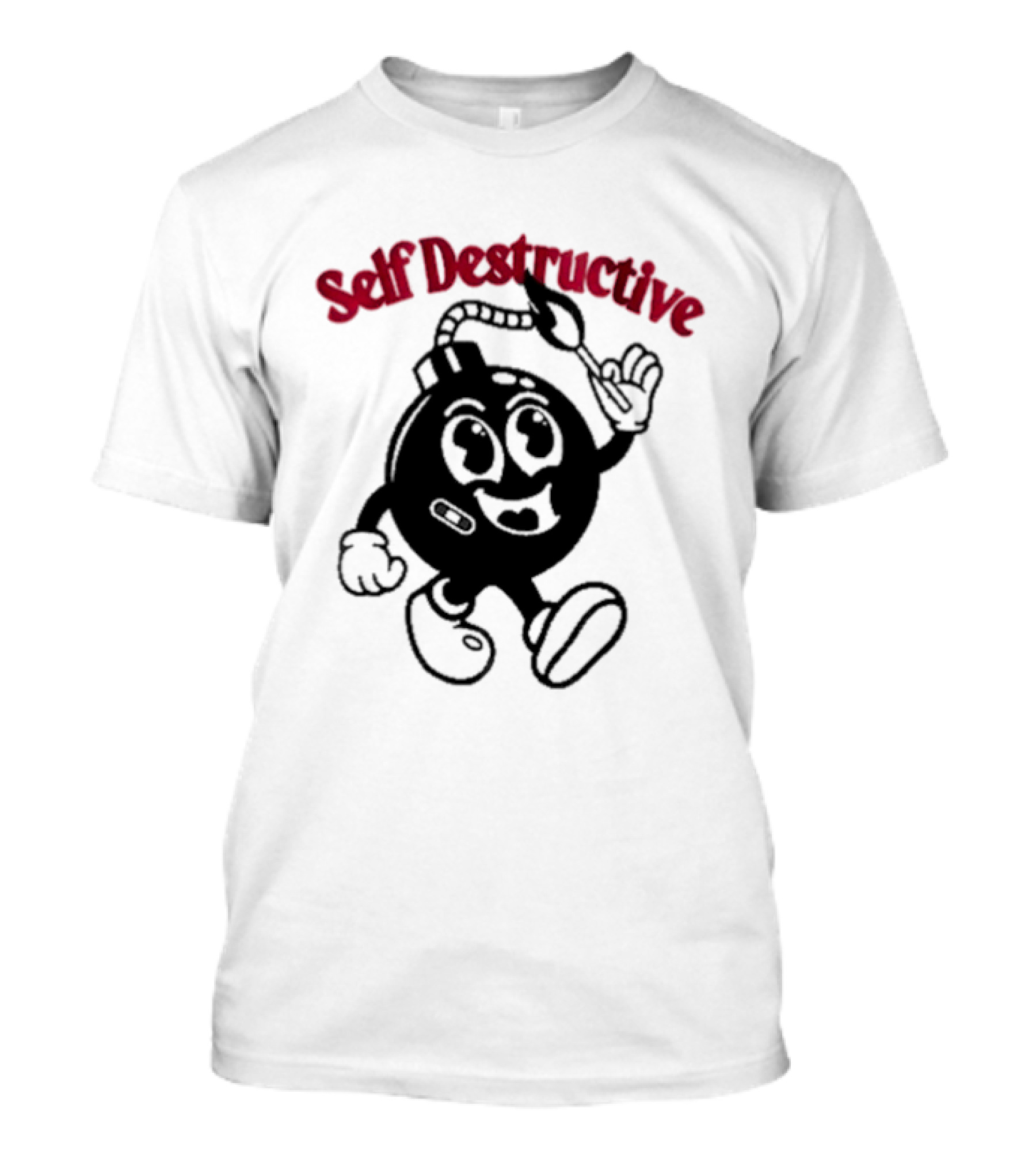 Self Destructive Cartoon Bomb Character With Happy Face T-Shirt