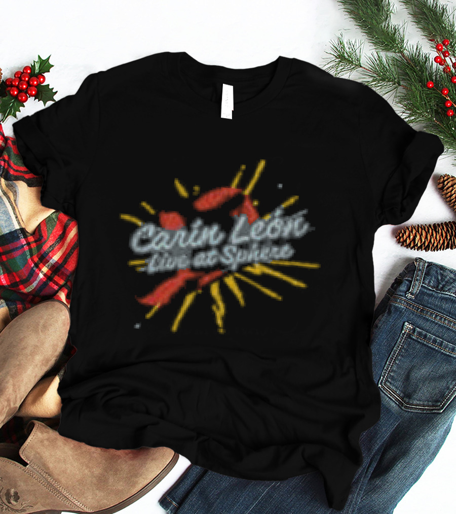 Carin Leon Store De Sonora Para El Mundo Sphere Black Text Burst T-Shirt