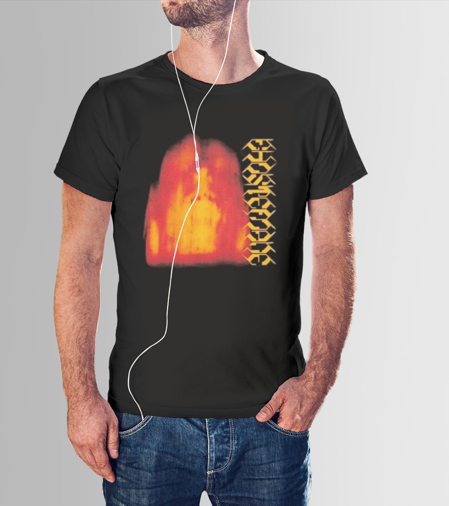 Ghostemane Face Hexagon Symbols And Red Yellow Abstract Blaze T-Shirt