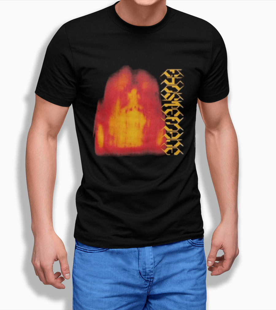 Ghostemane Face Hexagon Symbols And Red Yellow Abstract Blaze T-Shirt