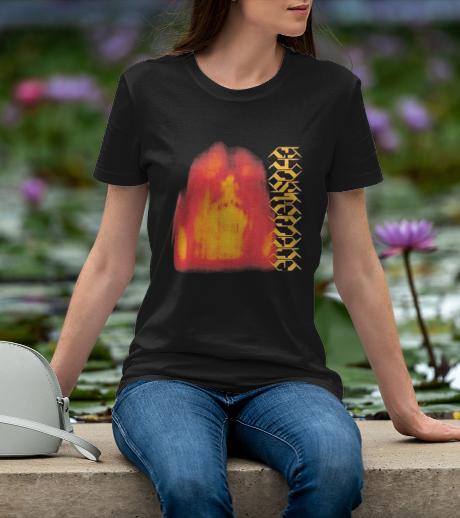 Ghostemane Face Hexagon Symbols And Red Yellow Abstract Blaze T-Shirt