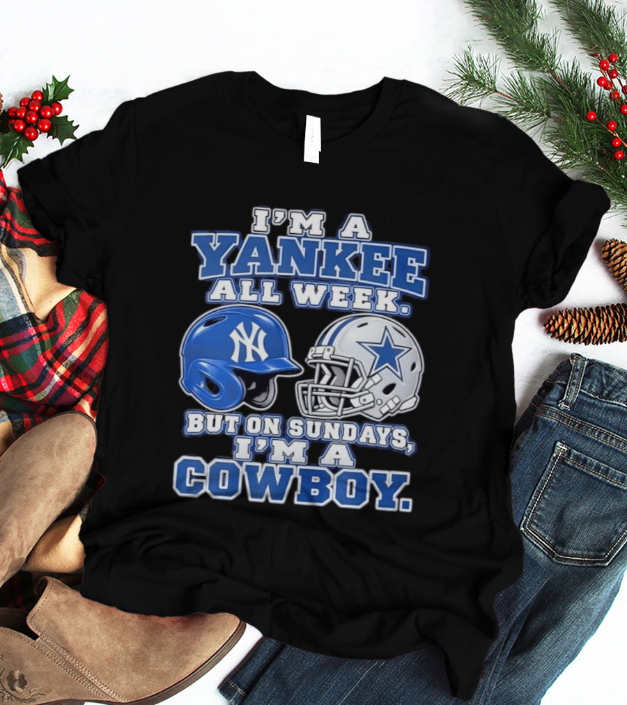 Yankee All Week But On Sundays Dallas Cowboy Football Fan T-Shirt