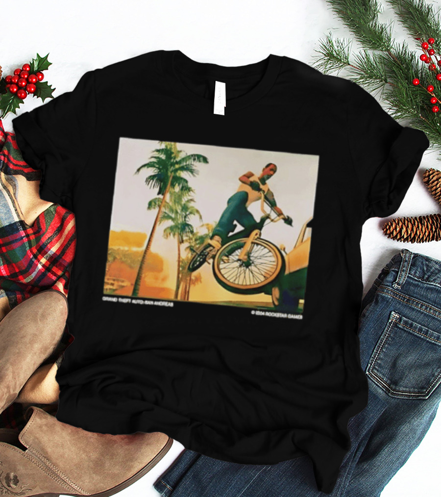Grand Theft Auto San Andreas Rockstar Games Bicycle Scene T-Shirt