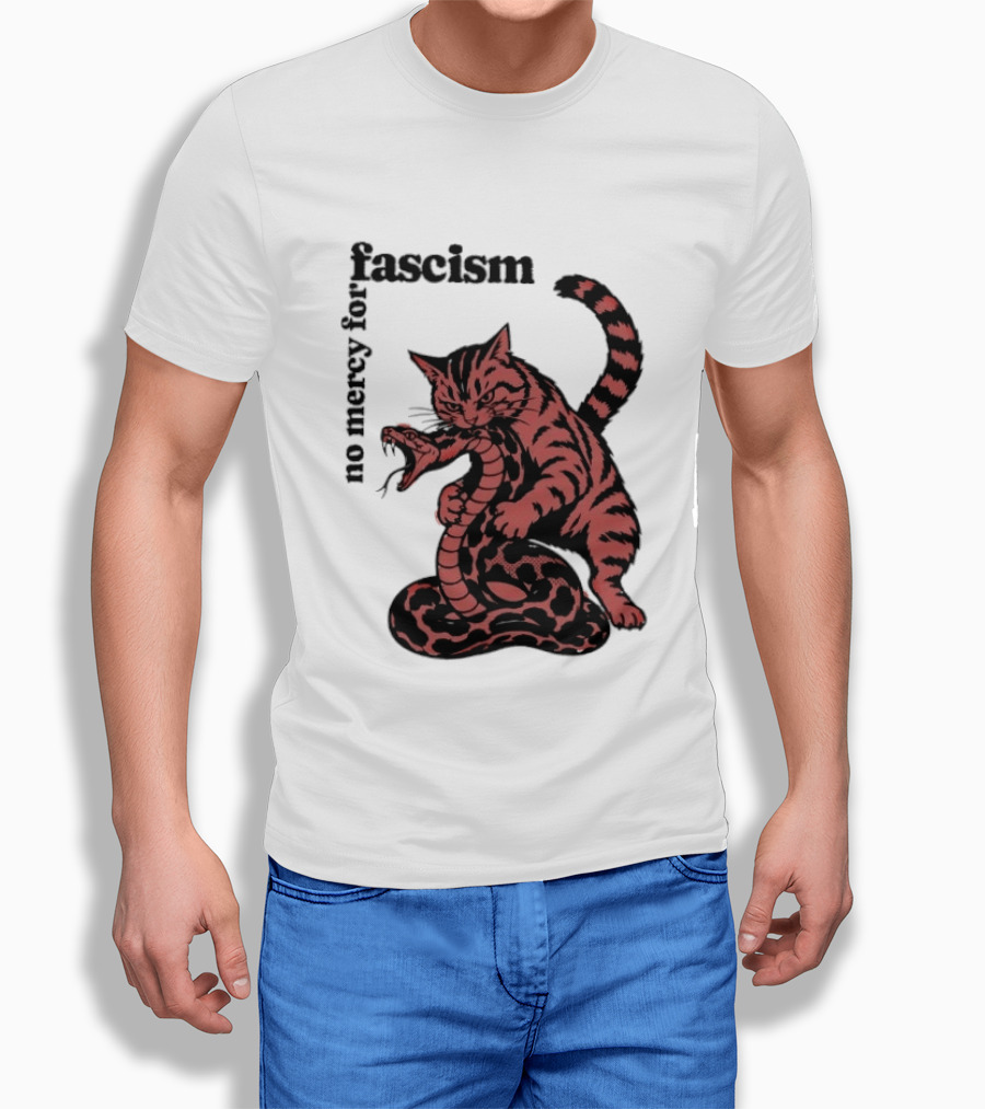 No Mercy For Fascism Cat And Snake T-Shirt