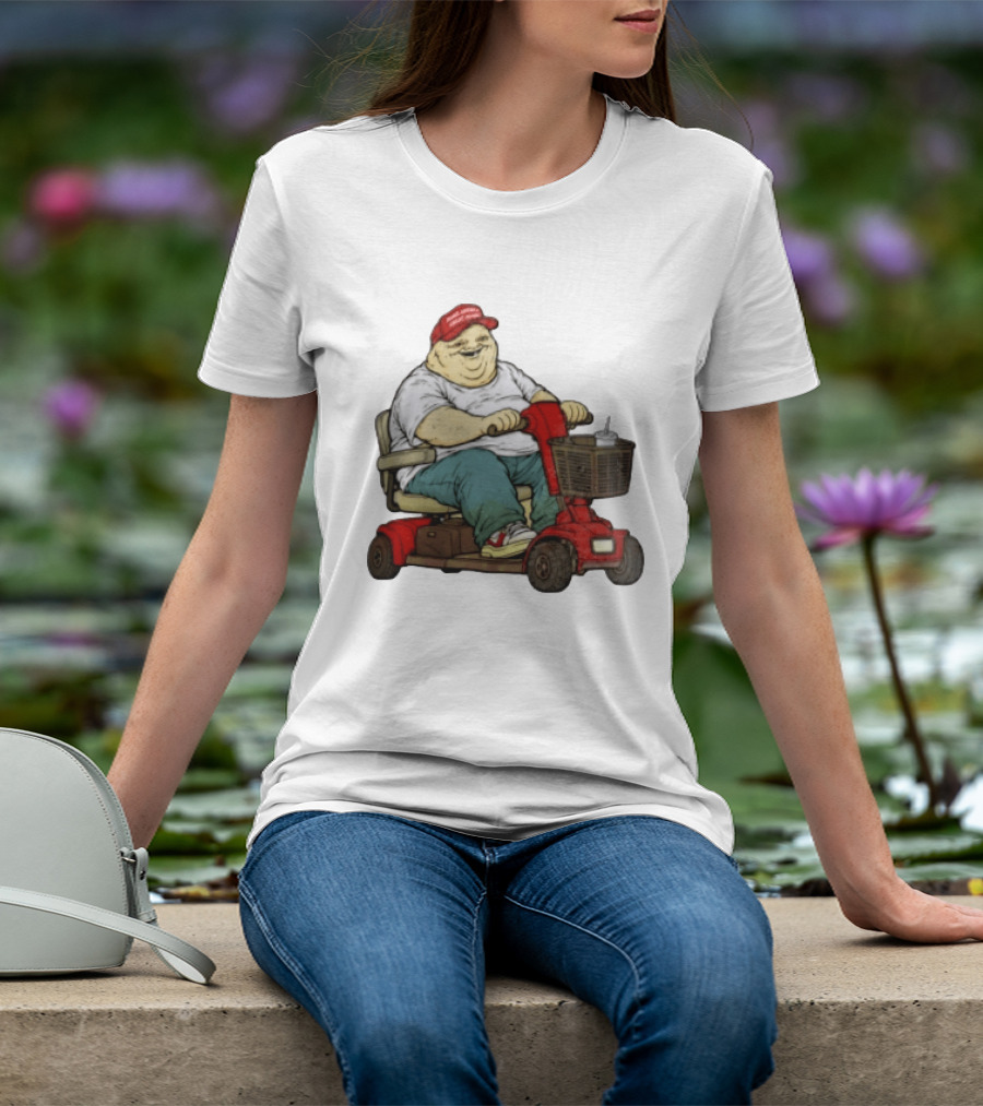 Magachud Scooter McGillicutty Kiss Cut Red Cap Plus Size Mobility T-Shirt