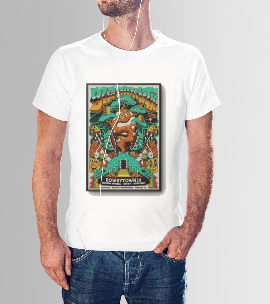 Big Gigantic Live Rowdytown 14 Red Rocks Amphitheatre September 26 2026 Morrison CO The Funk Hunters Motifv Drew Birch T-Shirt