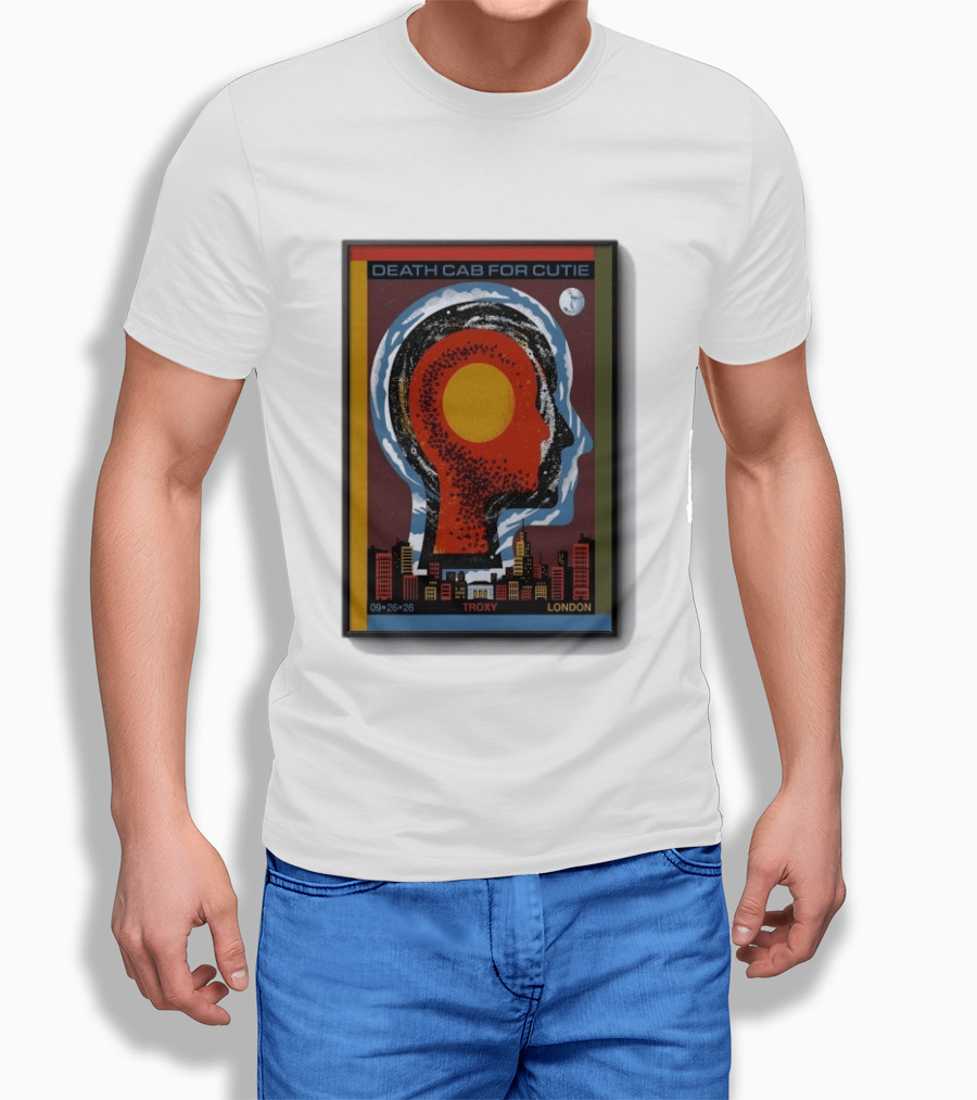 Death Cab For Cutie Troxy London 09.26.26 Concert Urban Skyline And Moon T-Shirt