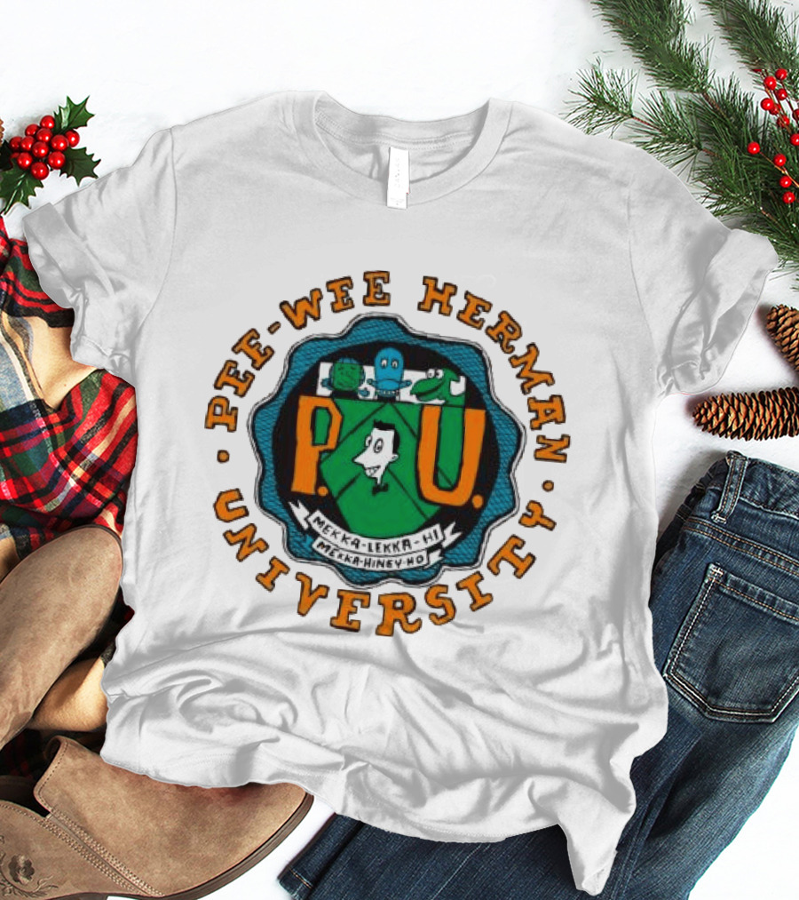 Retrokid Shop Pee Wee Herman University Mekka Lekka Hi Mekka Hiney Ho Crewneck T-Shirt
