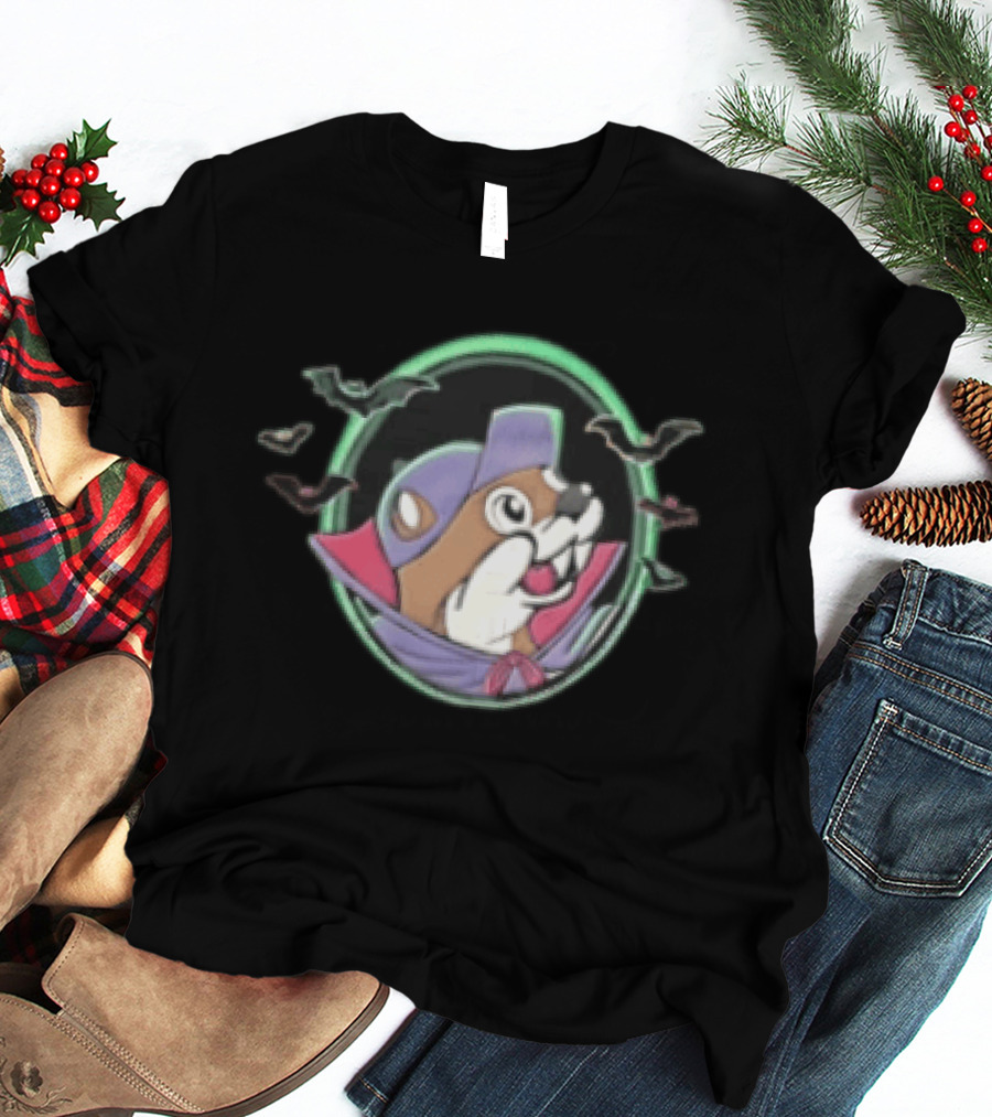 Buc Ee's Beaver Vampire Cape Bats Spooky Halloween T-Shirt