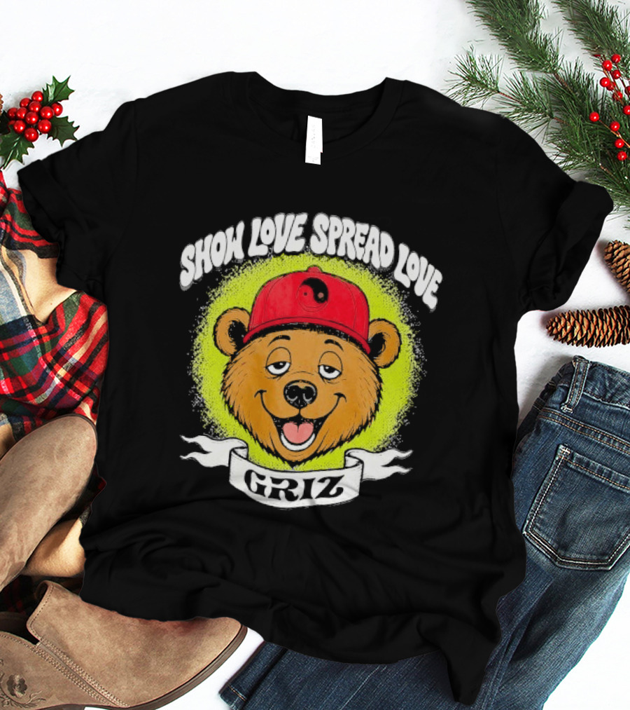 Griz Show Love Spread Love 1990's Bear Hat T-Shirt