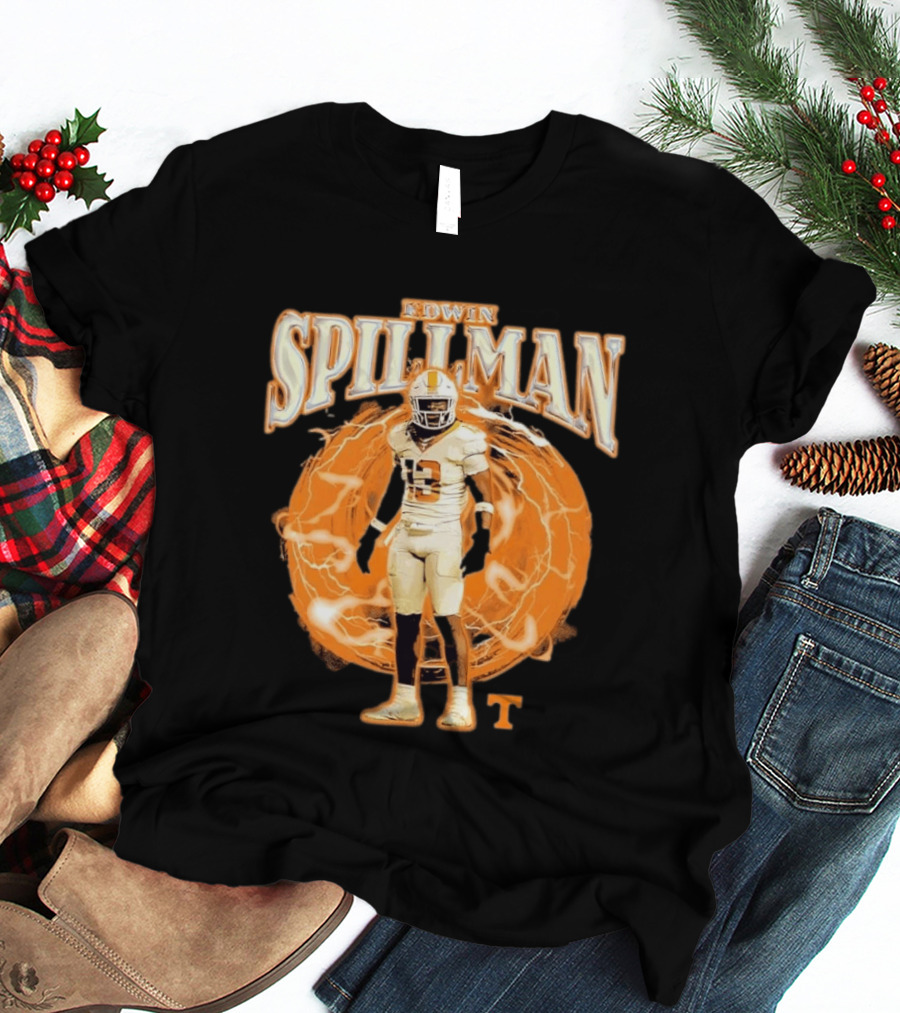 Tennessee Volunteers Edwin Spillman No 13 Football Collage T-Shirt