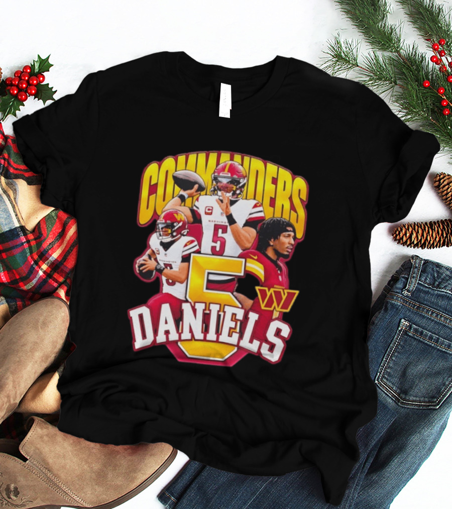 Commanders Jayden Daniels 5 Washington Football T-Shirt