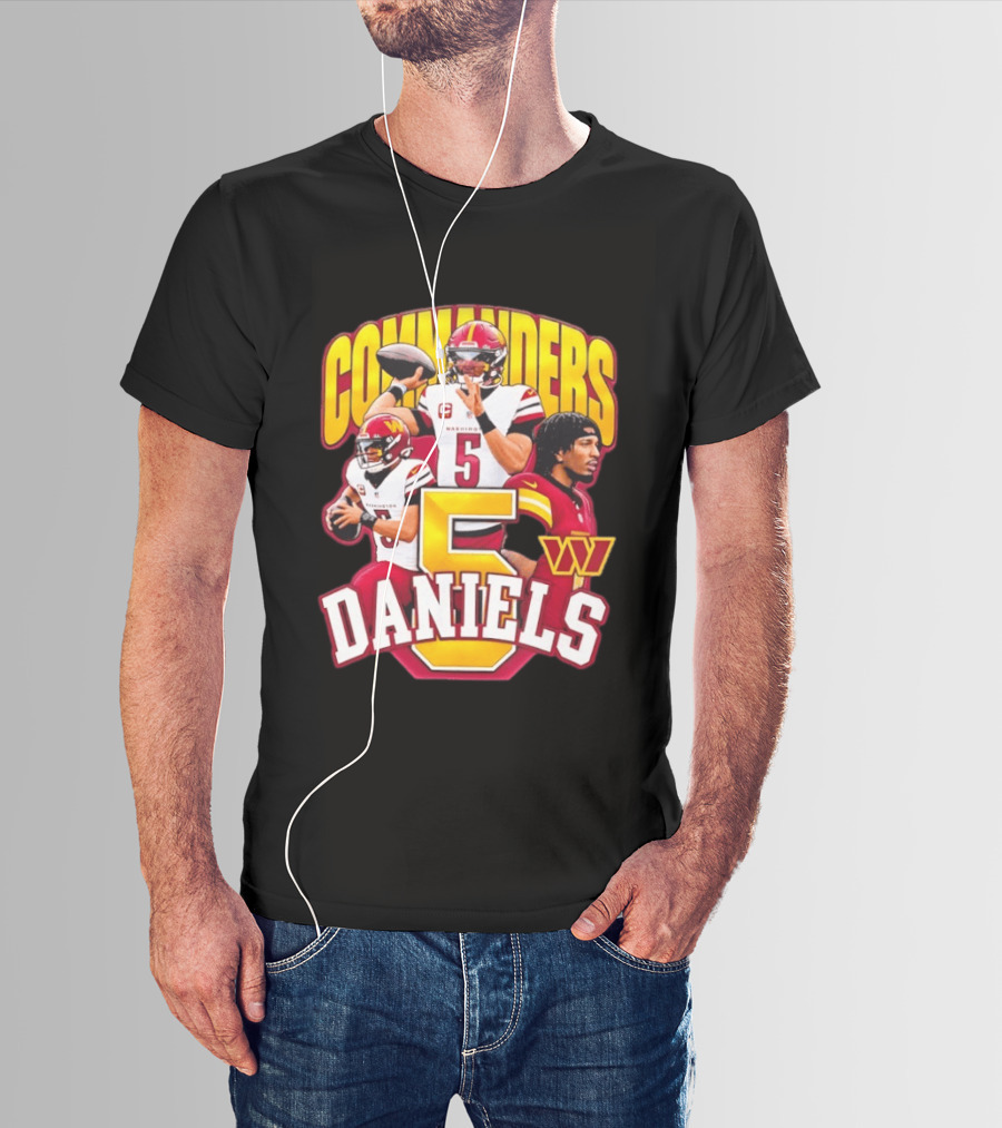 Commanders Jayden Daniels 5 Washington Football T-Shirt