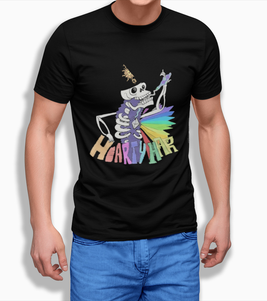 John Fogerty Hearty Har Colorful Skeleton With Rainbow T-Shirt