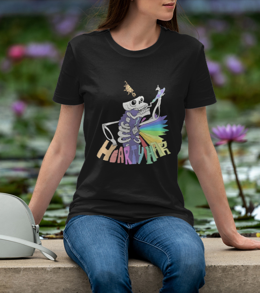 John Fogerty Hearty Har Colorful Skeleton With Rainbow T-Shirt