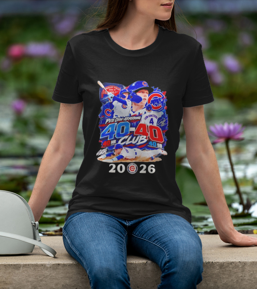 Pete Crow Armstrong 40HR 40SB Club Chicago Cubs 2026 T-Shirt