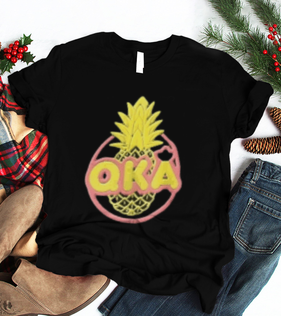 QKA Yellow Pineapple Inside Red Circle T-Shirt