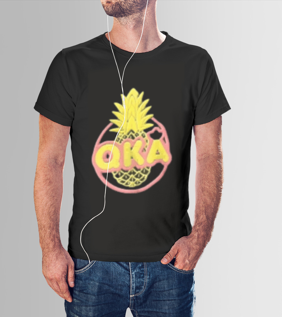 QKA Yellow Pineapple Inside Red Circle T-Shirt