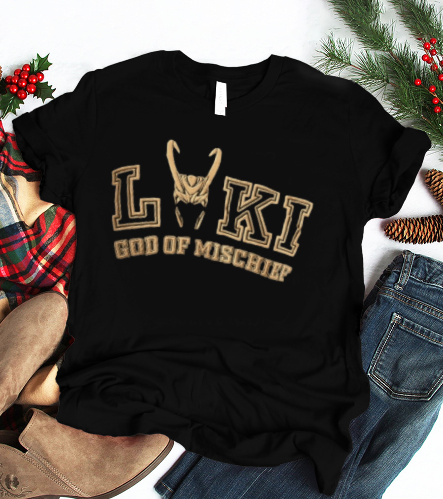 Loki God Of Mischief Helmet Marvel T-Shirt