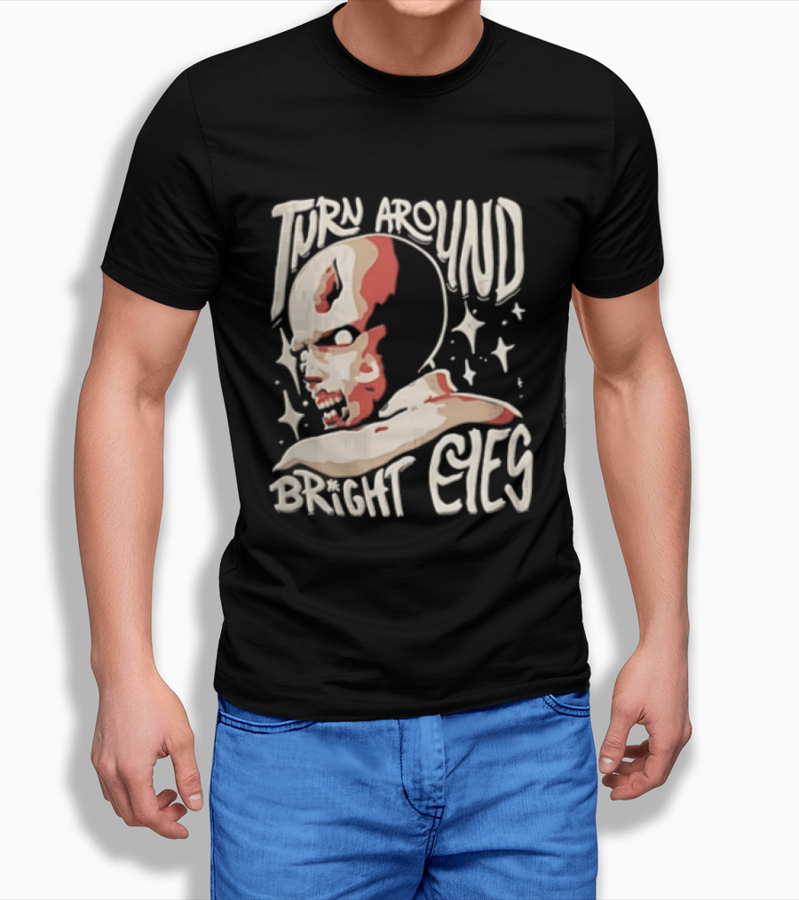 Turn Around Bright Eyes Zombie Face Stars T-Shirt
