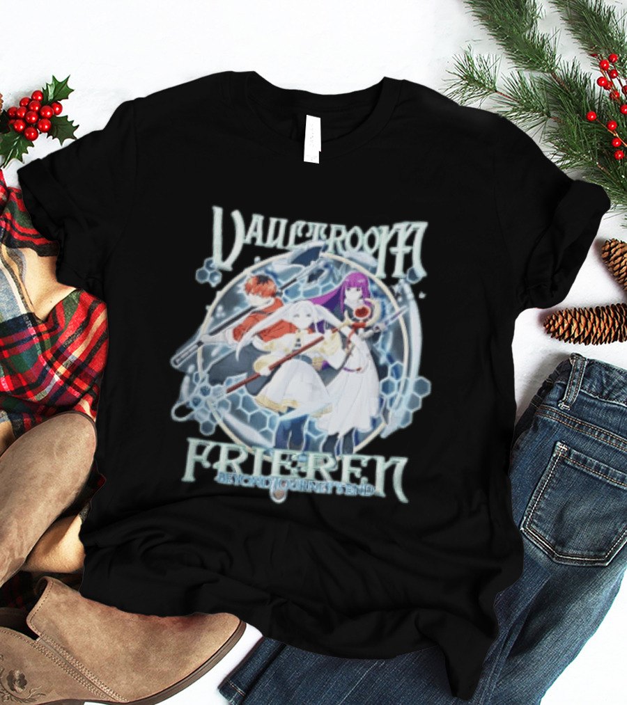 Vaultroom Frieren Beyond Journey's End Anime Characters With Magical Weapons T-Shirt