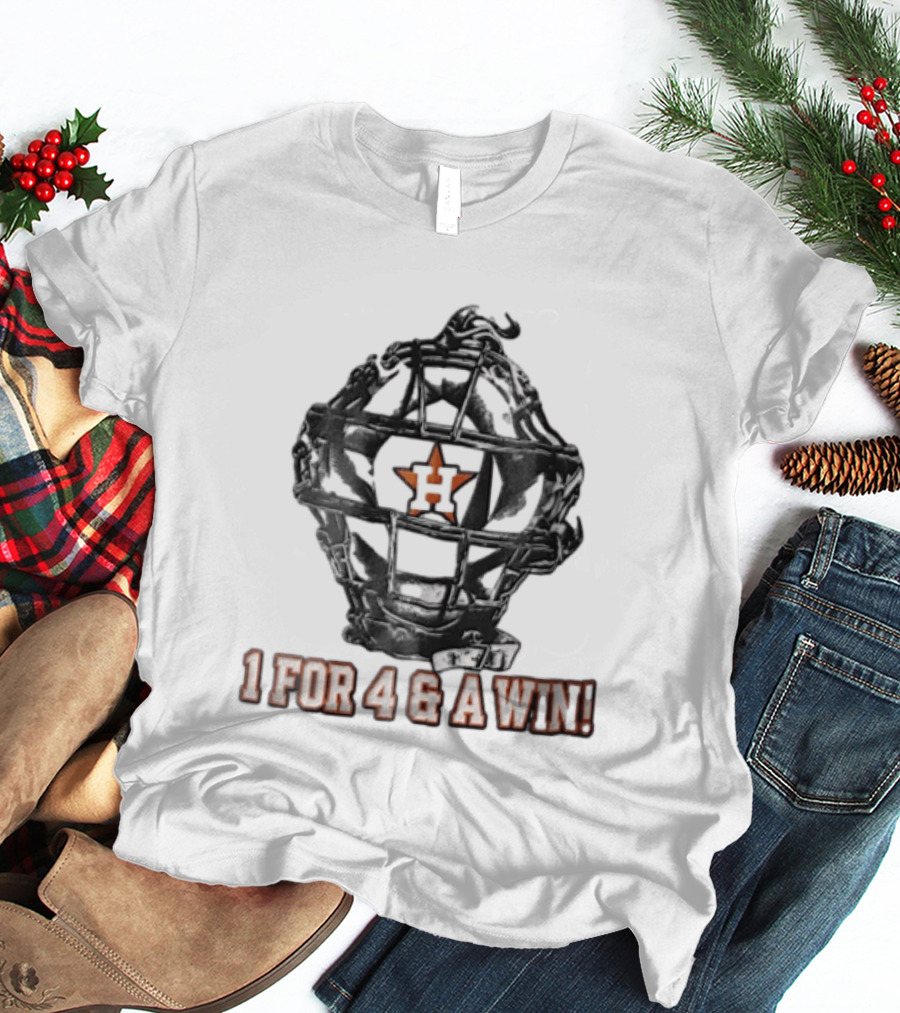 Houston Astros Catcher's Mask 1 For 4 And A Win T-Shirt