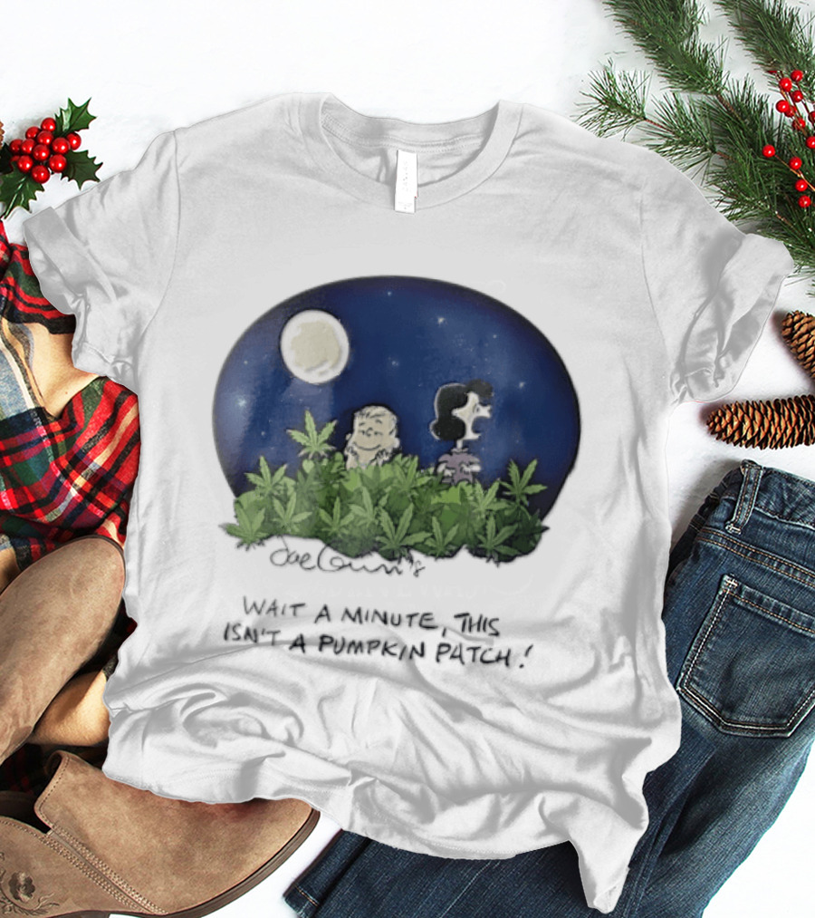 Peanuts Wait A Minute This Isn't A Pumpkin Patch Moon Night Scene Charlie Brown Lucy T-Shirt