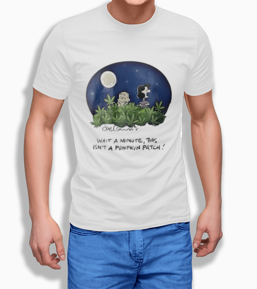 Peanuts Wait A Minute This Isn't A Pumpkin Patch Moon Night Scene Charlie Brown Lucy T-Shirt