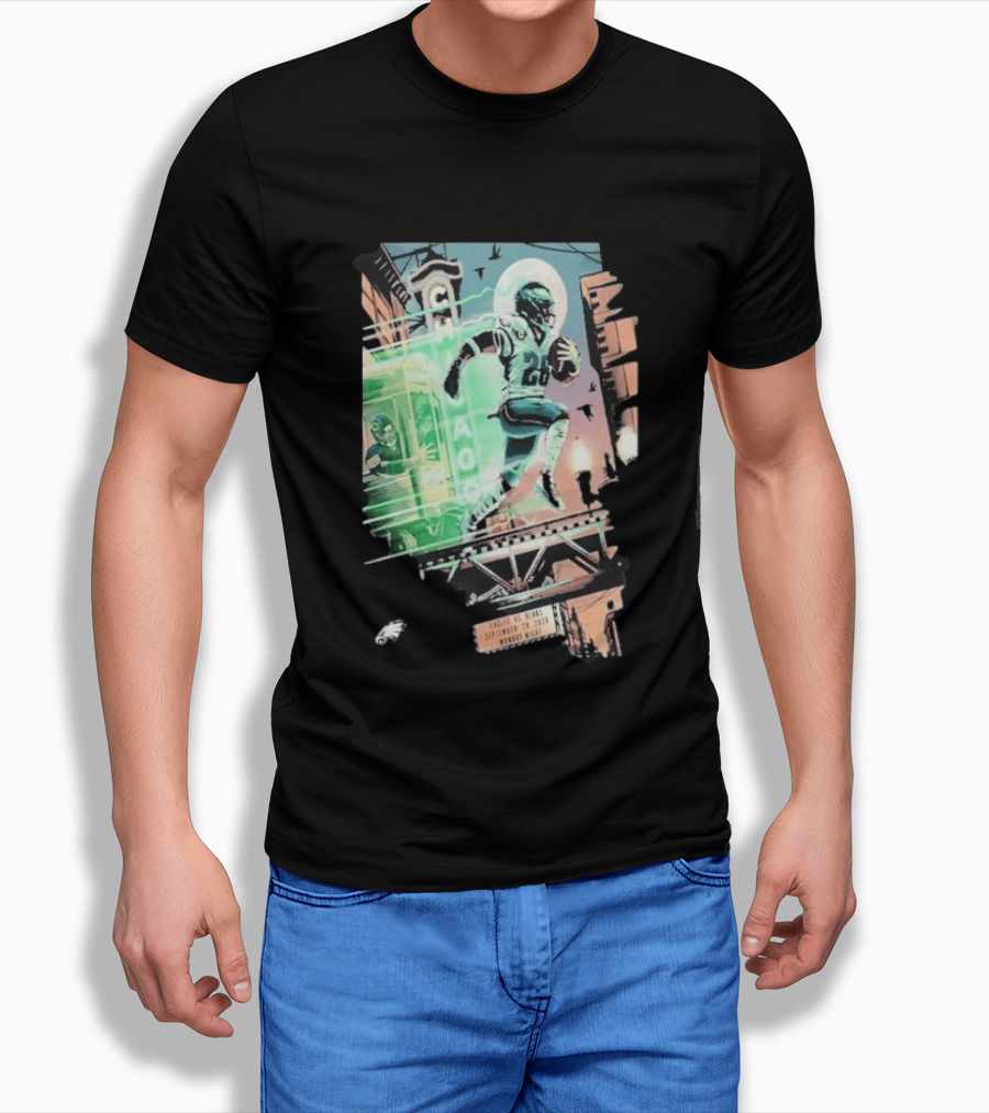 Chicago Bears Eagles Clash Philadelphia Skyline September 28 2026 Monday Night Football T-Shirt