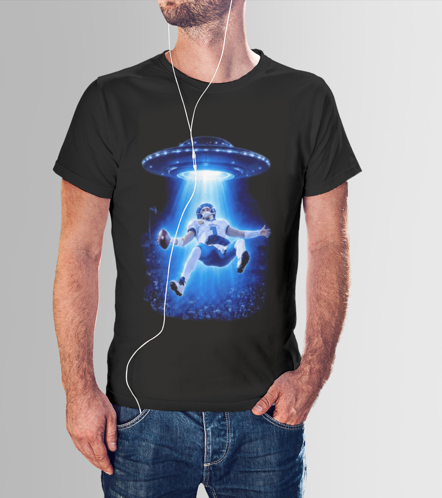 Jalen Hurts Memes UFO Abduction Football Player Beam Fantasy T-Shirt