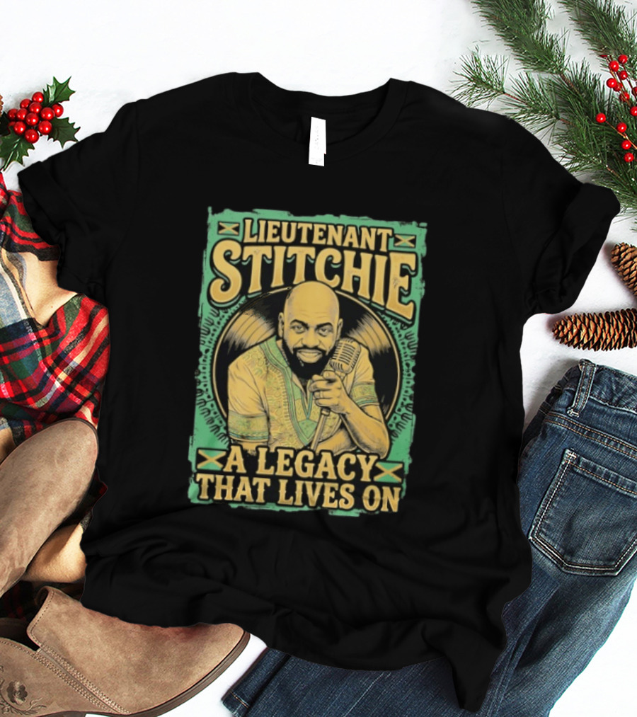 Lieutenant Stitchie A Legacy That Lives On Microphone Reggae T-Shirt