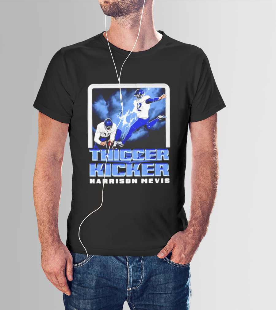 Los Angeles Rams Thiccer Kicker Harrison Mevis Football Action T-Shirt