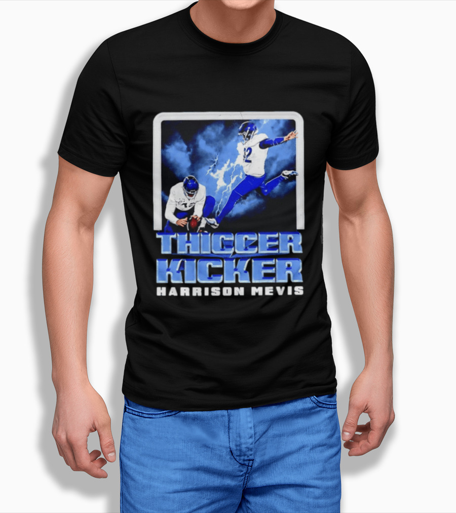 Los Angeles Rams Thiccer Kicker Harrison Mevis Football Action T-Shirt