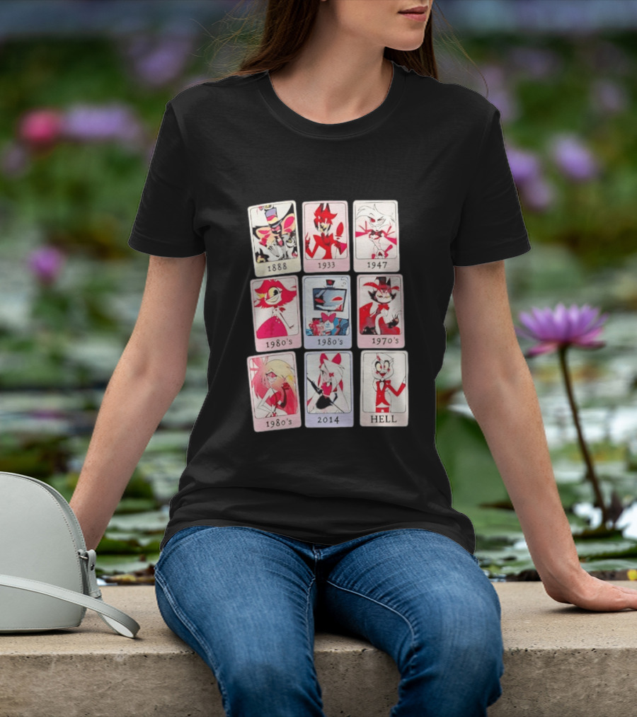 Hazbin Hotel 1888 1933 1947 1970s 1980s 2014 Hell T-Shirt