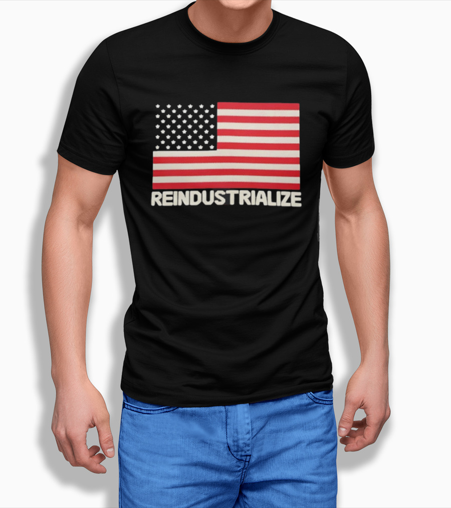 Reindustrialize United States Flag Stars And Stripes T-Shirt
