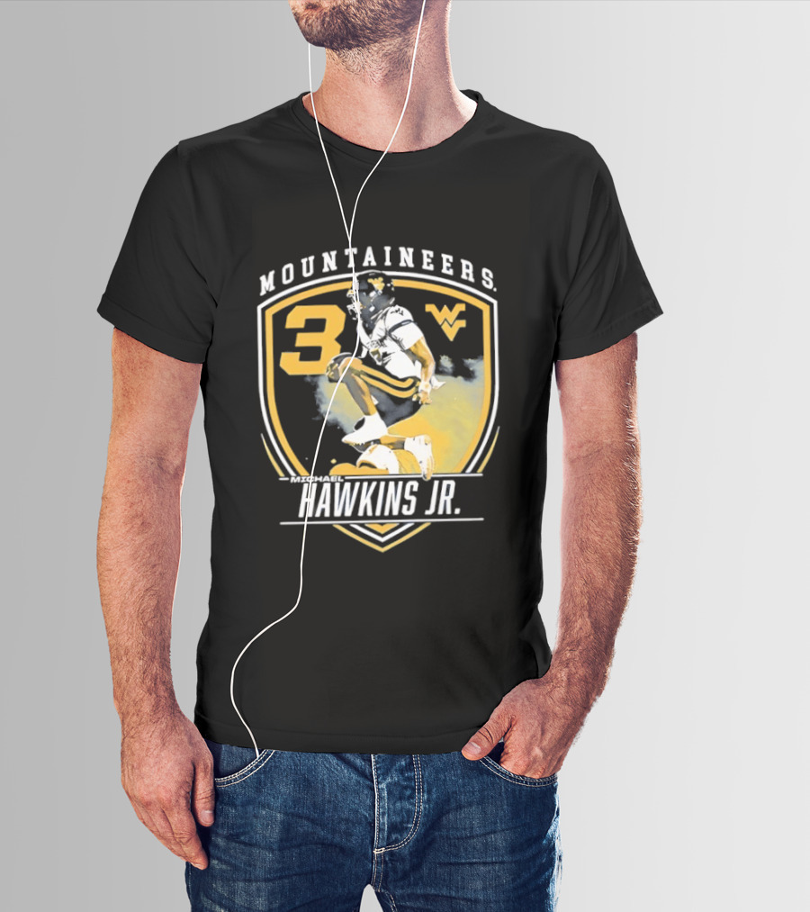 Mountaineers Hawkins Jr. 3 West Virginia WV T-Shirt