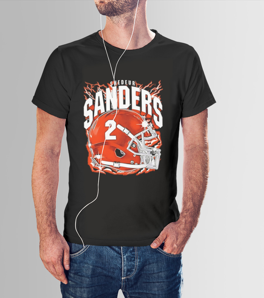 Shedeur Sanders Number 2 Cleveland Browns Helmet T-Shirt