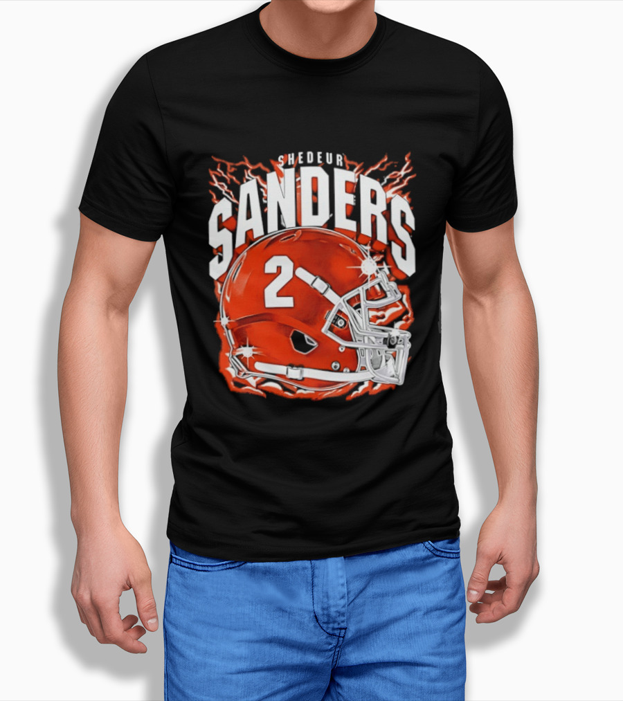 Shedeur Sanders Number 2 Cleveland Browns Helmet T-Shirt