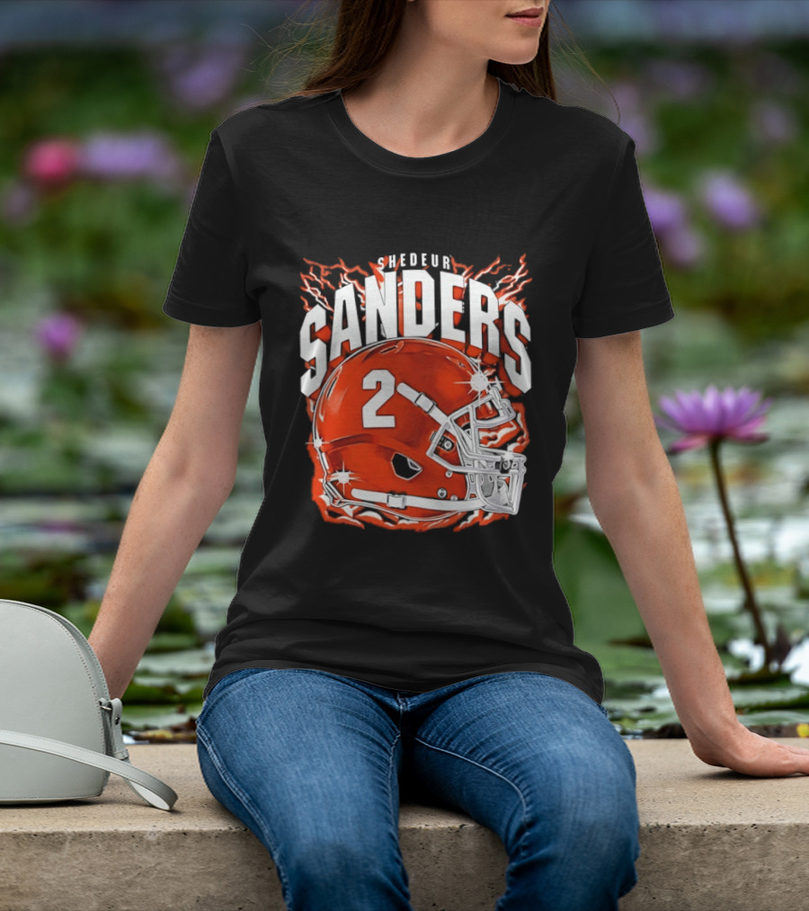 Shedeur Sanders Number 2 Cleveland Browns Helmet T-Shirt