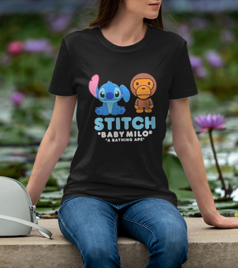 Bape X Disney Stitch Baby Milo A Bathing Ape Collab 2026 T-Shirt