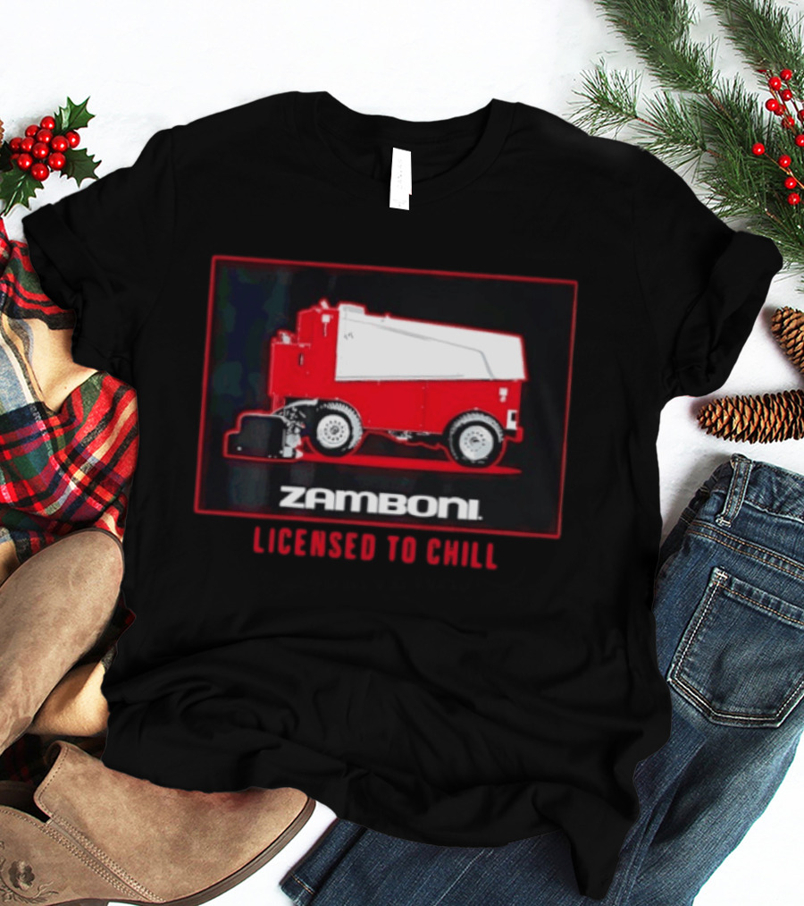 Zamboni Licensed To Chill Red Ice Resurfacer T-Shirt